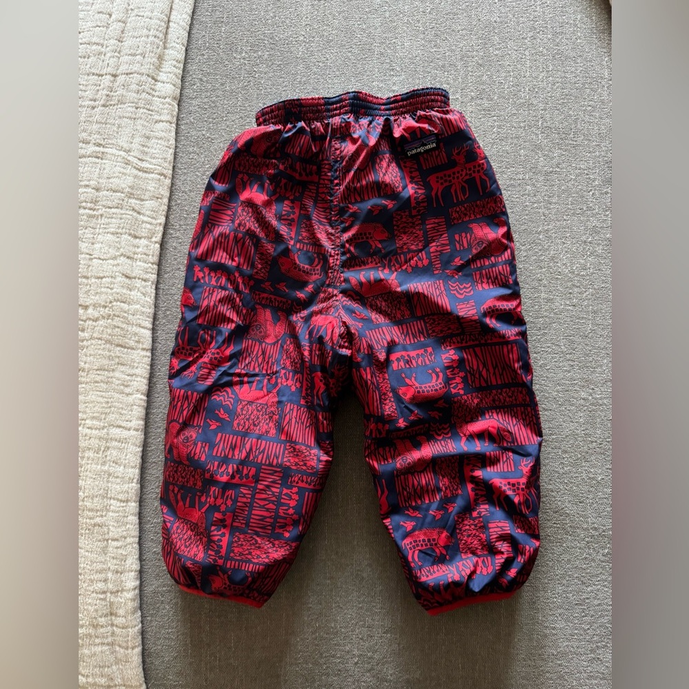Patagonia Kids Red and Black Graphic Joggers